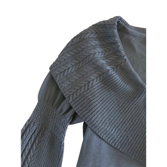 St. John‎ Collection by Marie Gray Black Faux Wrap Bell Sleeve Sweater 0 - Picture 11 of 11